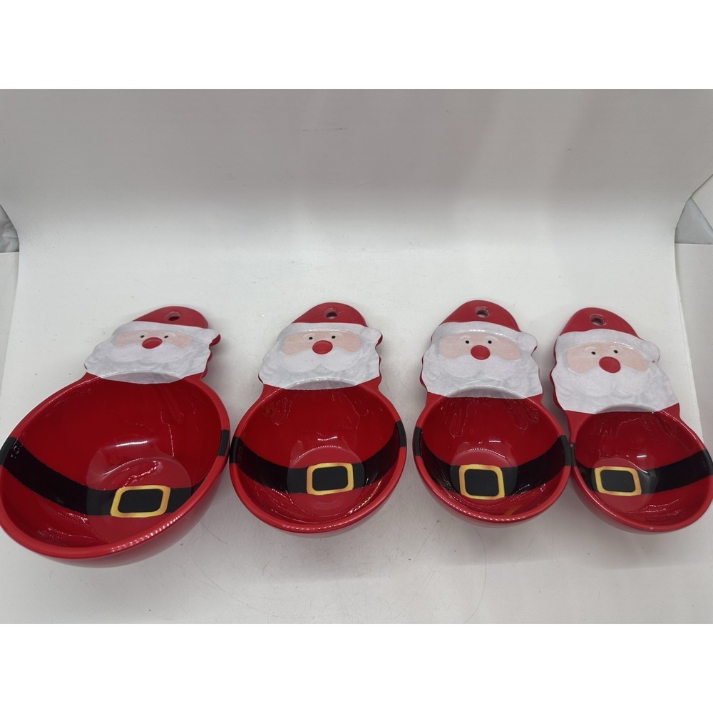 Sur La Table Santa Claus Melamine Measuring‎ Cups Set of 4 Christmas Holiday
